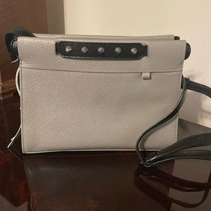 Min & Mon Two-Tone Gray and Black Crossbody Bag